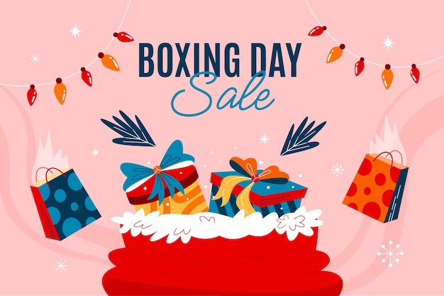 Flat boxing day background