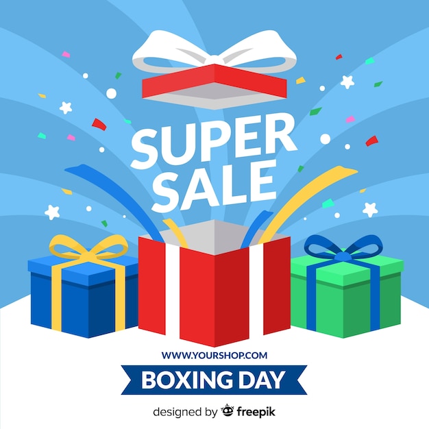 Flat boxing day sale background