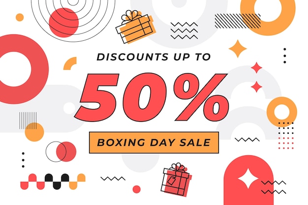 Flat boxing day sale background