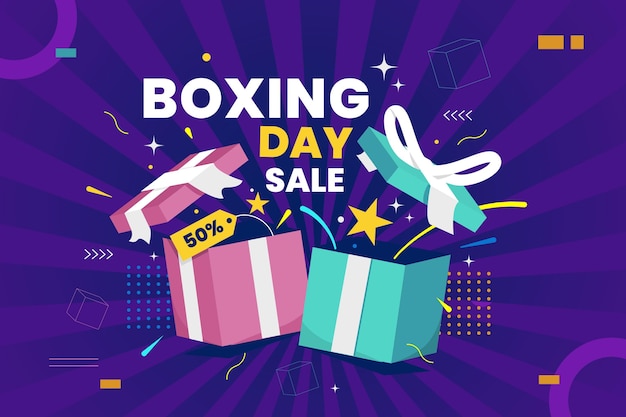 Flat boxing day sale background