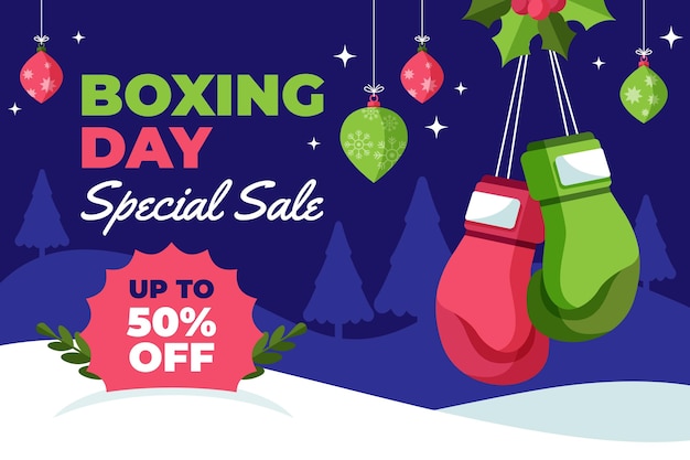 Free vector flat boxing day sale background