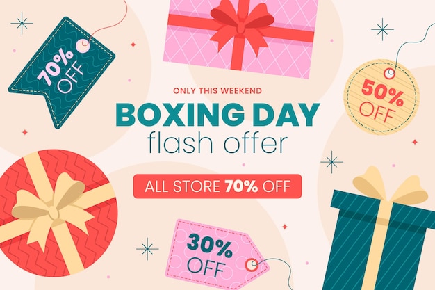 Free vector flat boxing day sale background