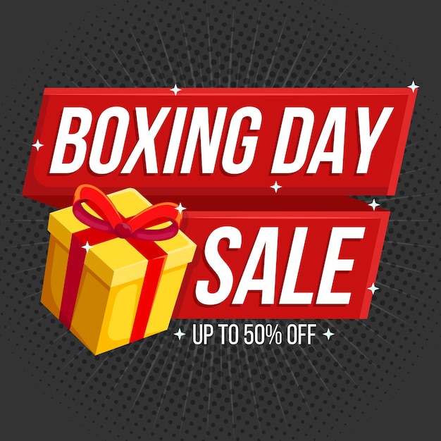 Free vector flat boxing day sale background