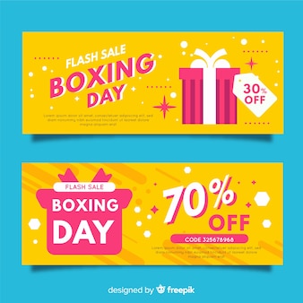 Flat boxing day sale banners