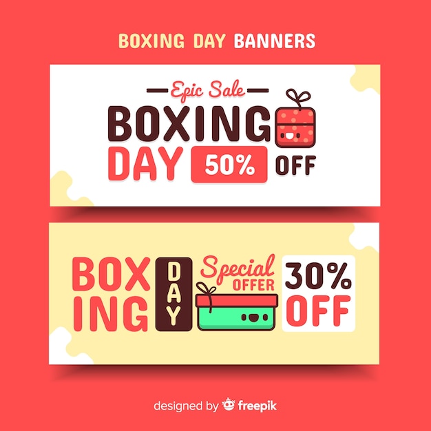 Flat boxing day sale banners