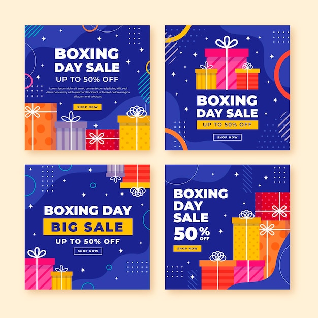 Flat boxing day sale instagram posts collection