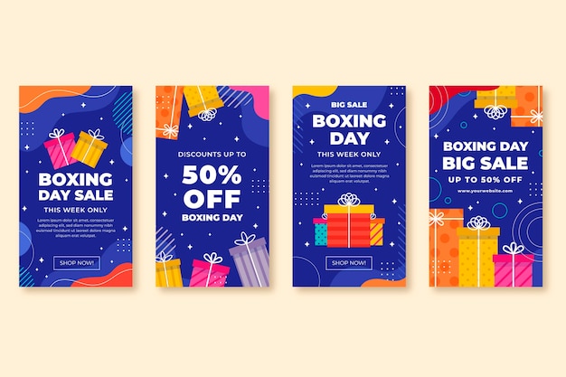 Flat boxing day sale instagram stories collection