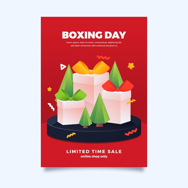 Flat boxing day sale vertical poster template