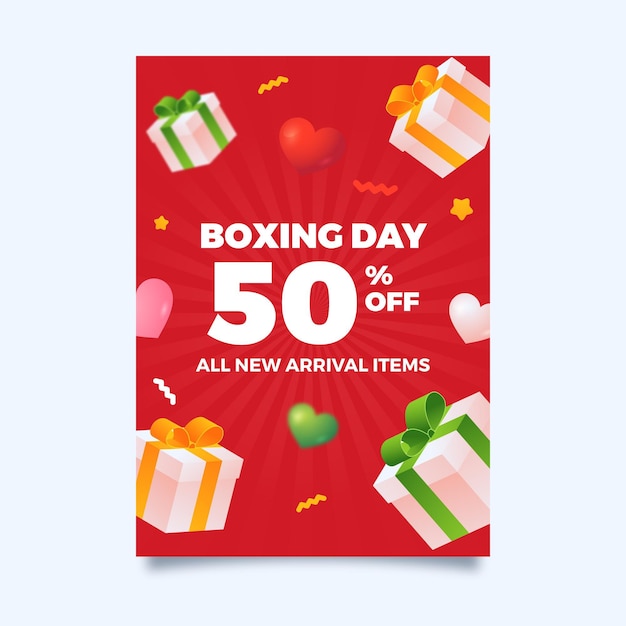 Free vector flat boxing day sale vertical poster template