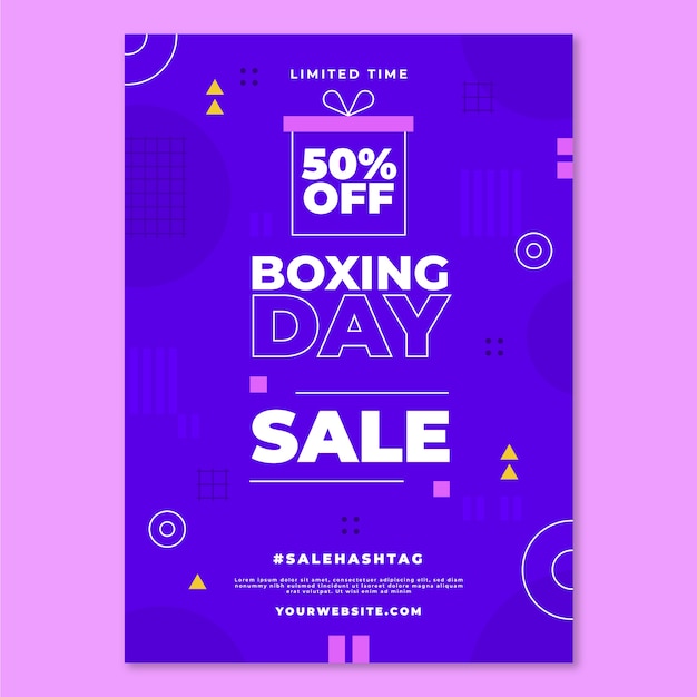 Flat boxing day sale vertical poster template