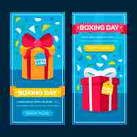 Free vector flat boxing day vertical sale banners set