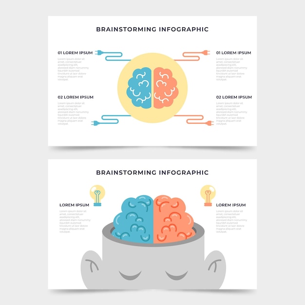 Flat brainstorming infographics concept