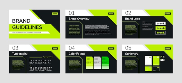 Flat brand manual brochure template