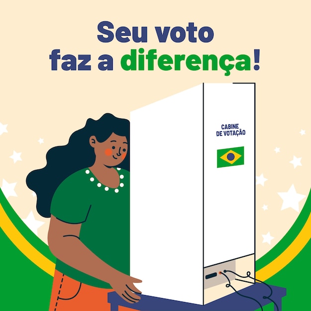 Vettore gratuito illustrazione piatta delle elezioni in brasile
