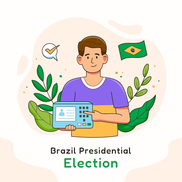 Бесплатное векторное изображение Плоская иллюстрация выборов в бразилии