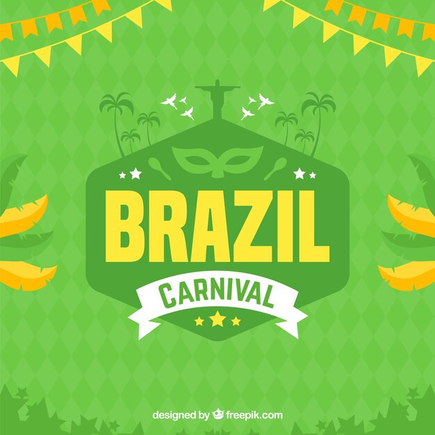 Flat brazilian carnival background