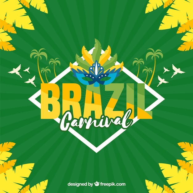 Бесплатное векторное изображение Плоский бразильский карнавальный фон