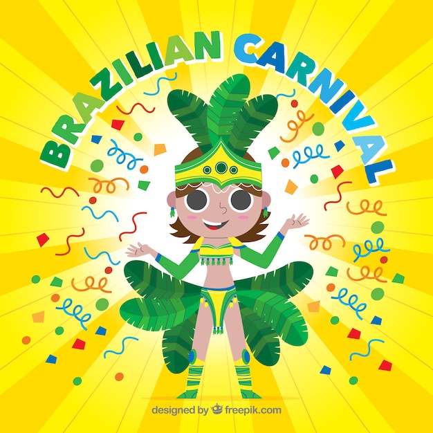 Flat brazilian carnival background