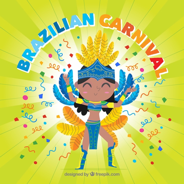 Free vector flat brazilian carnival background