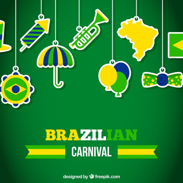 Flat brazilian carnival background