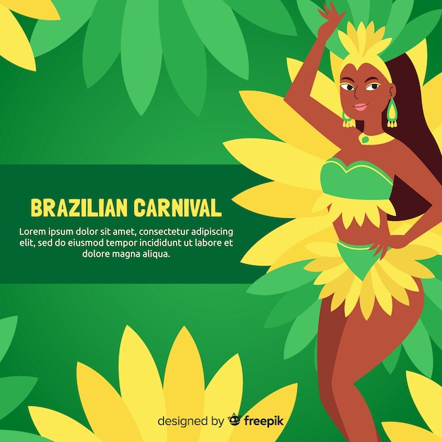 Sfondo piatto di carnevale brasiliano