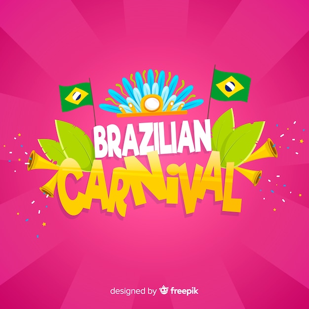 Flat brazilian carnival background