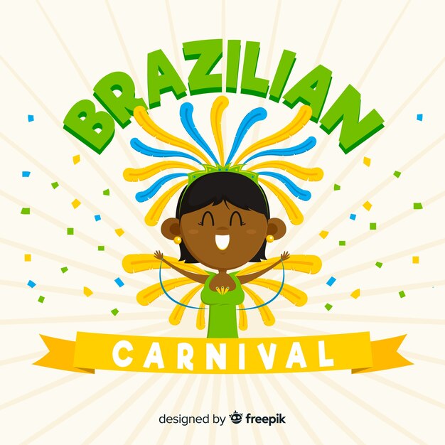 Flat brazilian carnival background