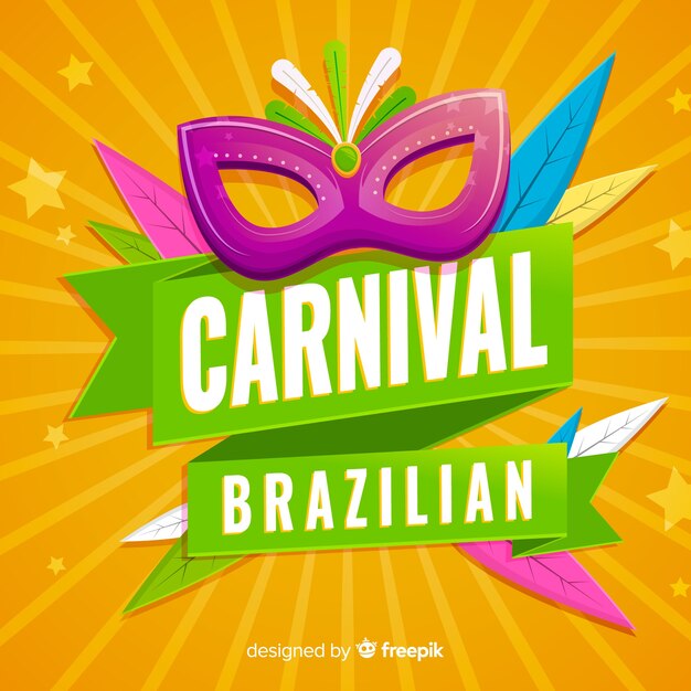 Flat brazilian carnival background