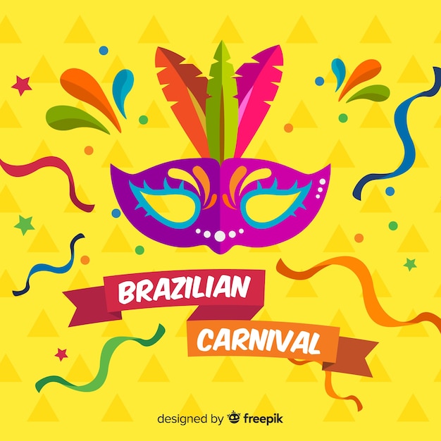 Sfondo piatto di carnevale brasiliano