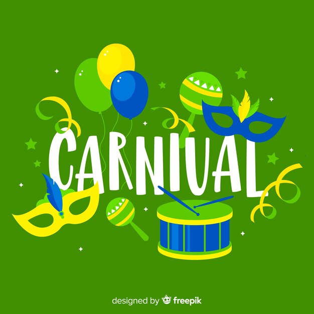 Flat brazilian carnival background