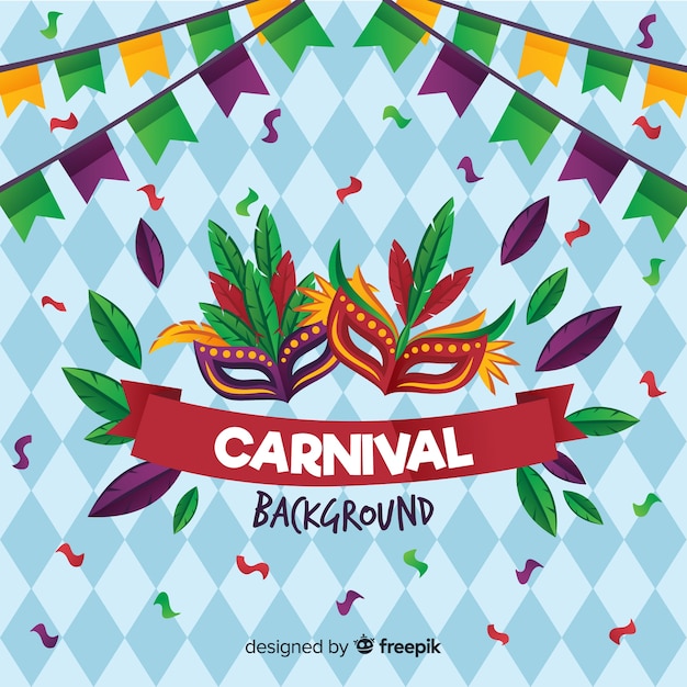 Flat brazilian carnival background