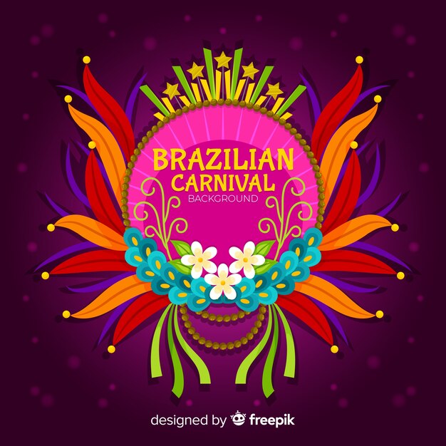 Flat brazilian carnival background