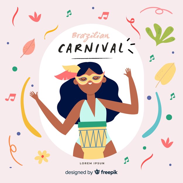 Flat brazilian carnival background 