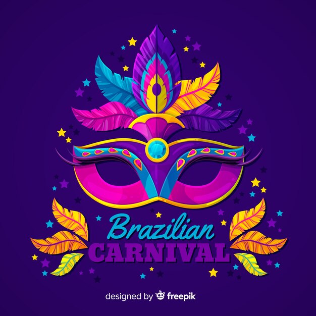 Flat brazilian carnival background