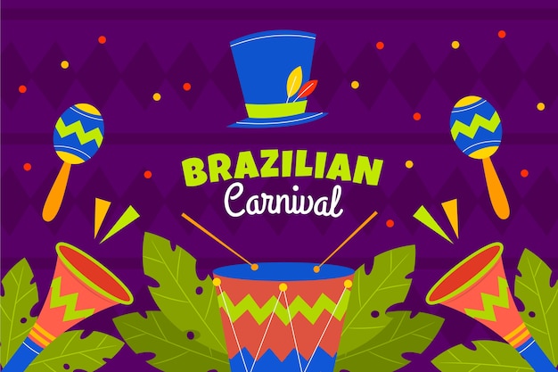 Flat brazilian carnival background