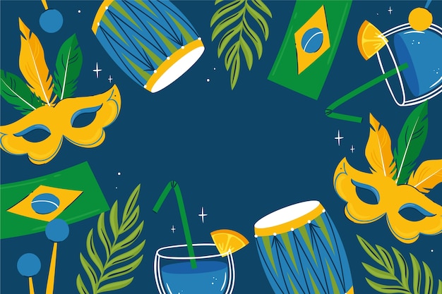 Flat brazilian carnival background