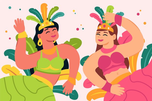 Flat brazilian carnival background