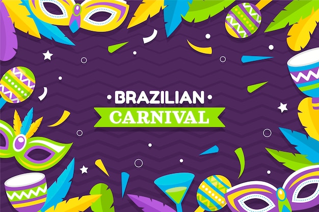 Flat brazilian carnival background