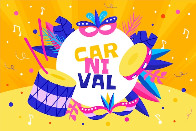 Flat brazilian carnival background