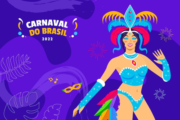 Плоский бразильский карнавал фон