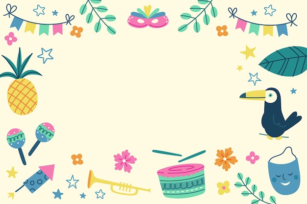 Free vector flat brazilian carnival background