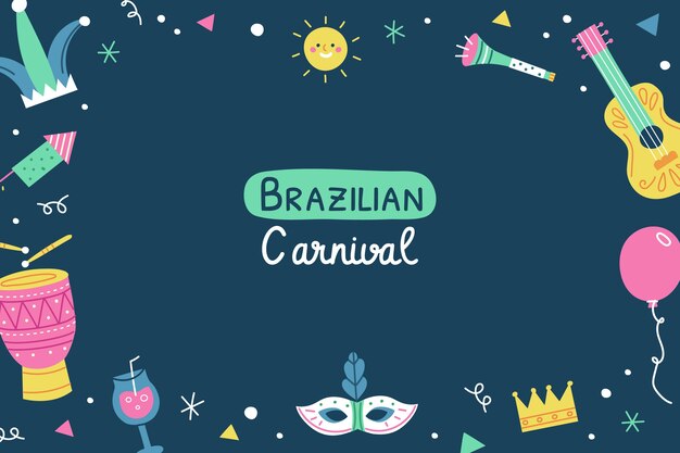 Flat brazilian carnival background