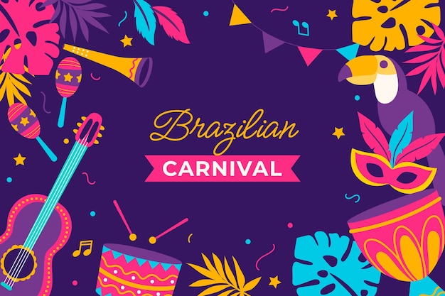 Free vector flat brazilian carnival background