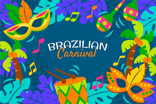 Free vector flat brazilian carnival background