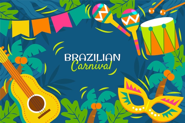 Free vector flat brazilian carnival background