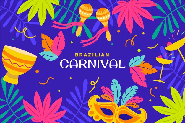 Free vector flat brazilian carnival background