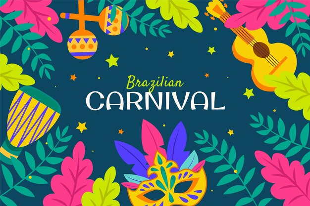 Flat brazilian carnival background