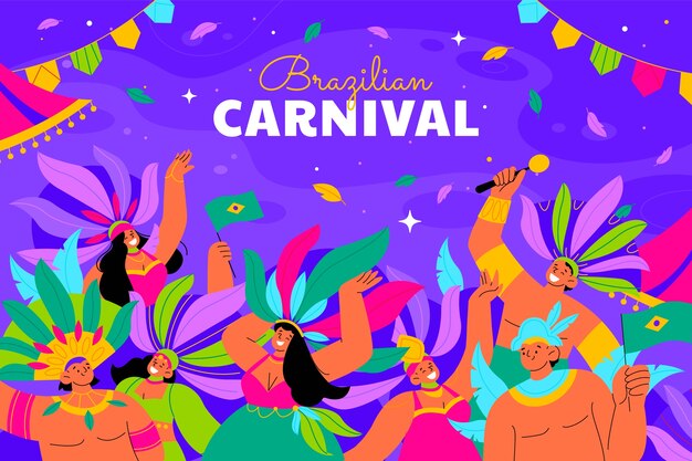 Flat brazilian carnival background