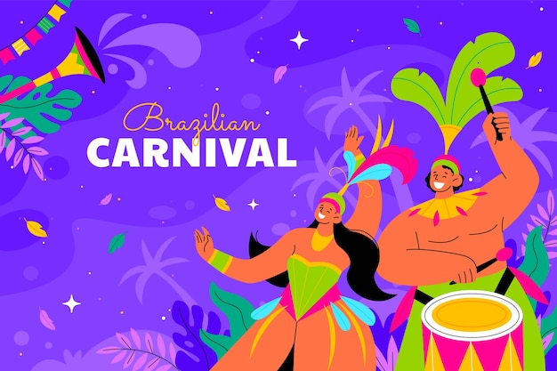 Flat brazilian carnival background