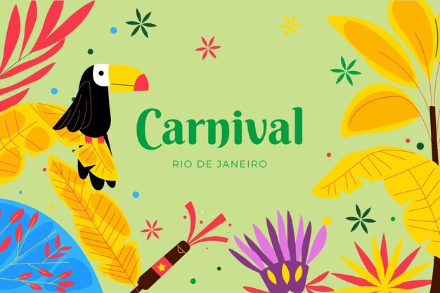 Free vector flat brazilian carnival celebration background